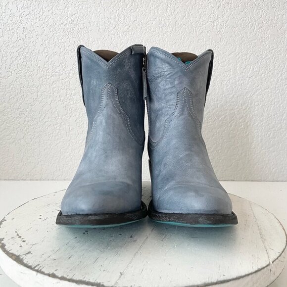 Lane Boots PLAIN JANE Womens Cowboy Bootie 9 Blue Western Cowgirl Ankle Boots - Picture 5 of 11